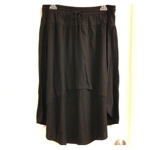 Black Tie Waist Hi-Lo Skirt